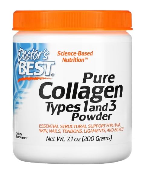 Doctor's Best Collagène Pur Types 1 et 3 - Soutien pour la Peau et les Articulations - Pour Femmes - Usage Daily - 200g